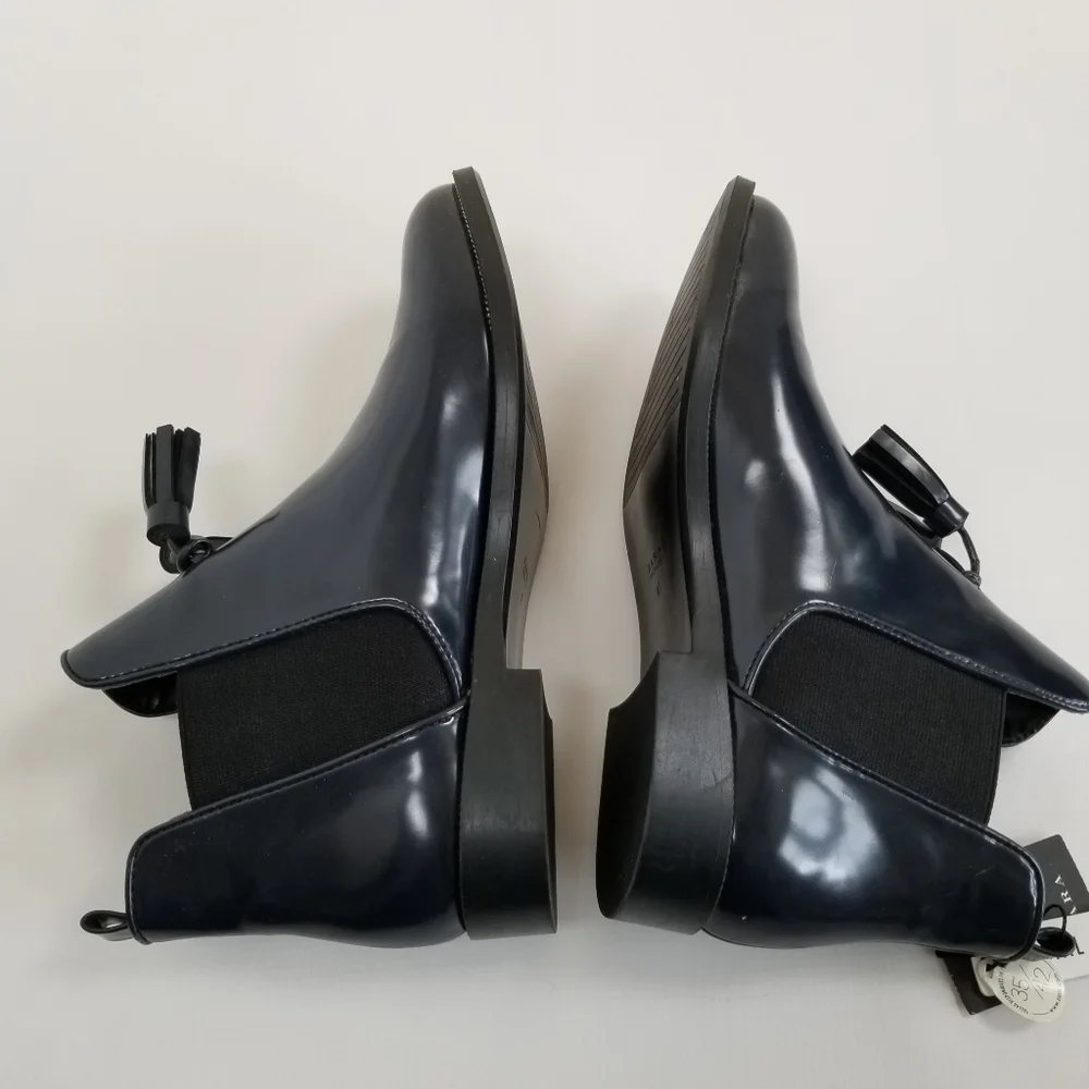 Zara Tassel Ankle Boots Booties Size 10